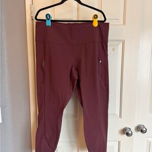 Athleta Rainier Tight Burgundy 2x